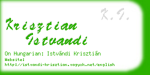 krisztian istvandi business card